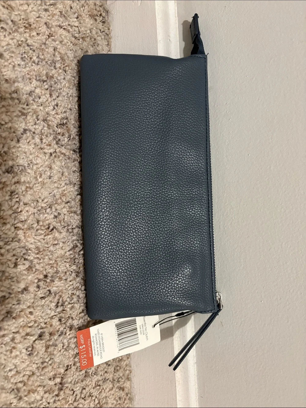 Vera Bradley Slate Blue Pebbled Clutch
